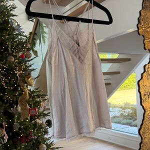 IRO White Lace Trim Tank Top